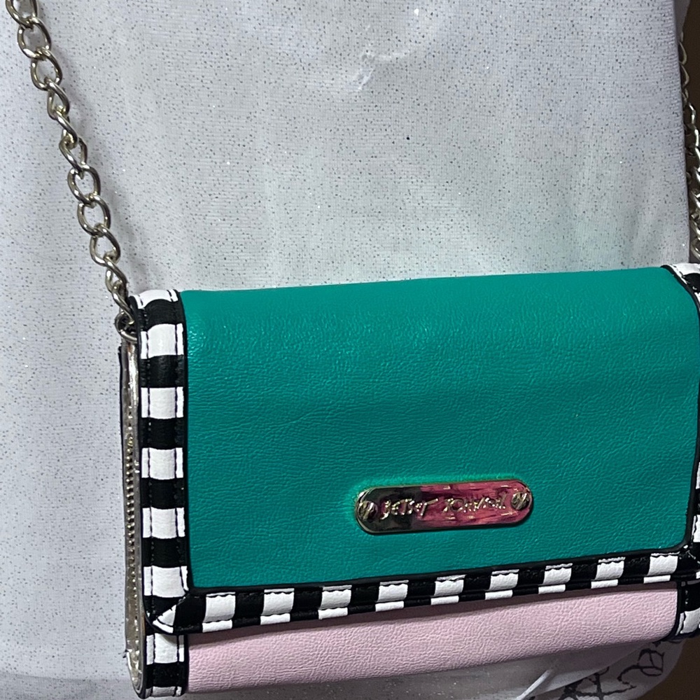 Betsey Johnson Green and Pink Crossbody Bag - Picture 5 of 5
